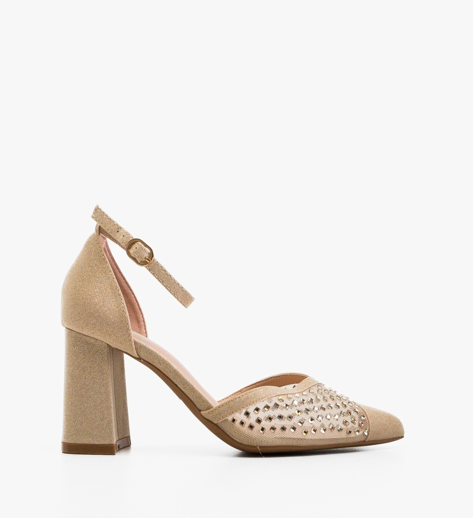 Pantofi dama Nanarys Aurii eleganți - imagine 6