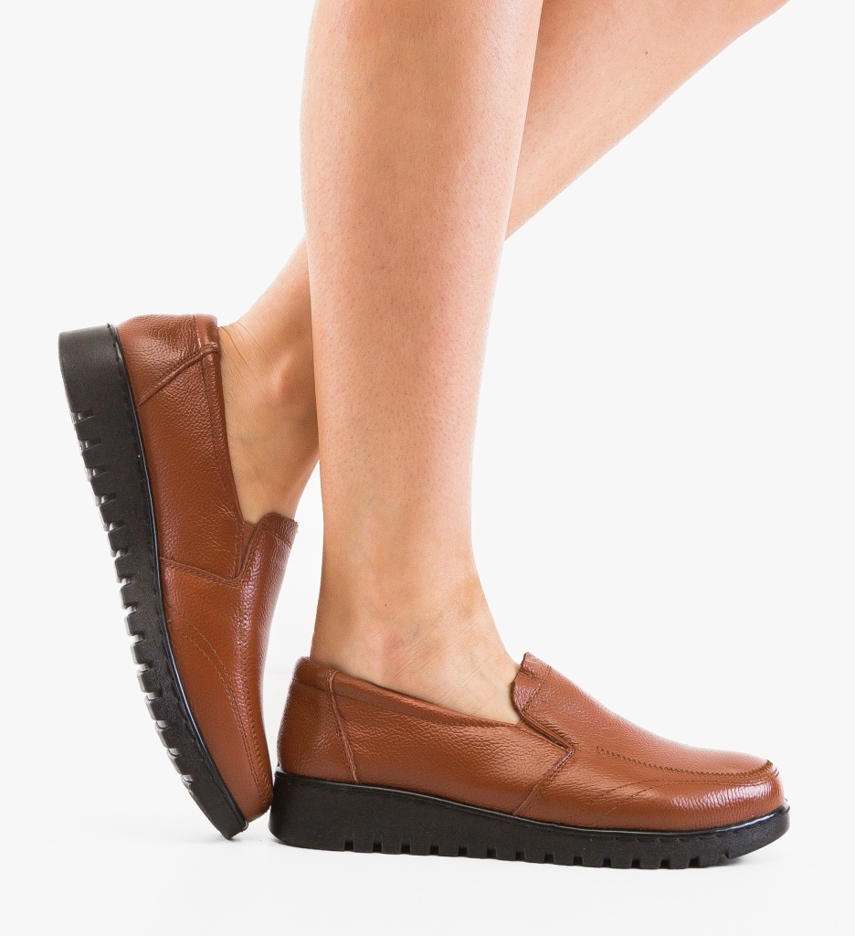 Pantofi Casual Gherghy Camel Eleganți - imagine 4