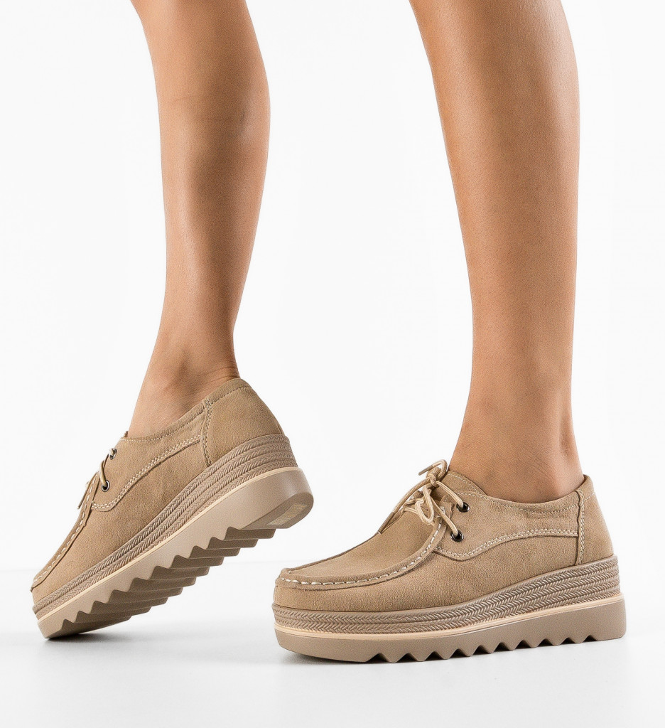 Pantofi Casual Sagrio Bej - Confort și Stil - imagine 5