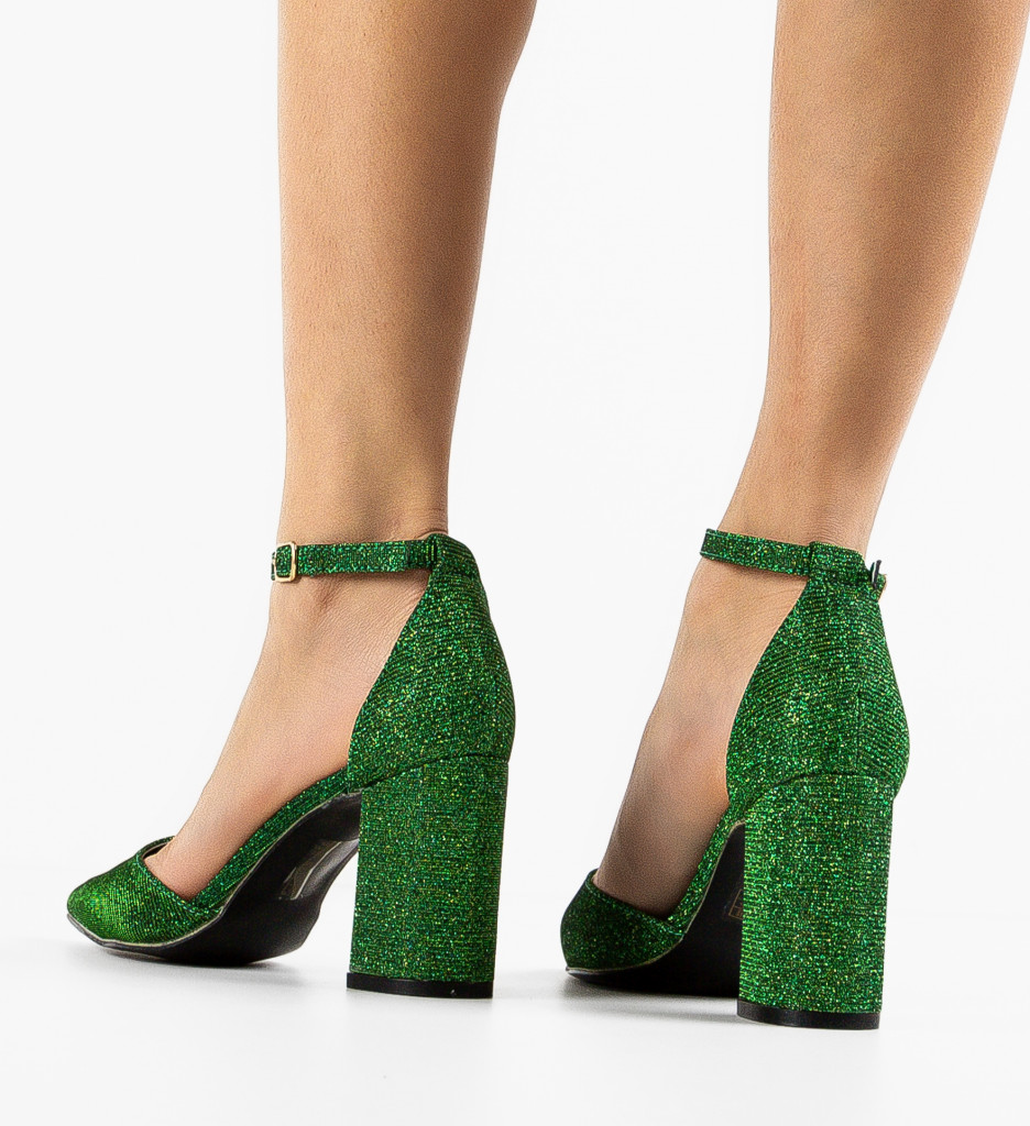 Pantofi cu Toc Lilia Verzi - Eleganță - imagine 2