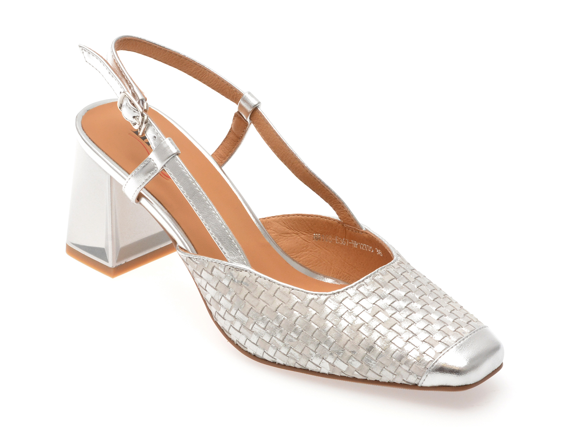 Pantofi Image Eleganti din Piele Argintii