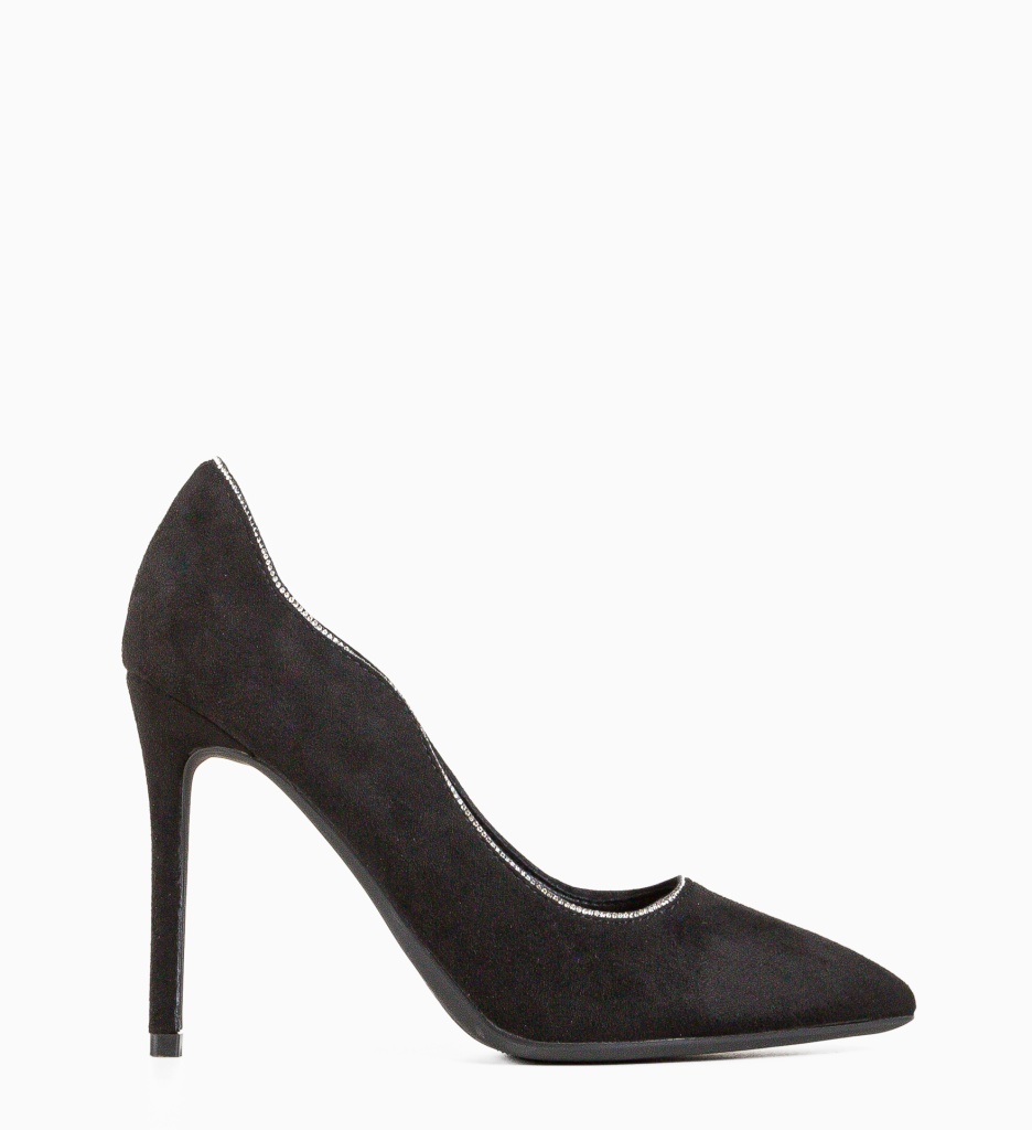 Pantofi Dama Wayan cu Toc Eleganți, Negri - imagine 4