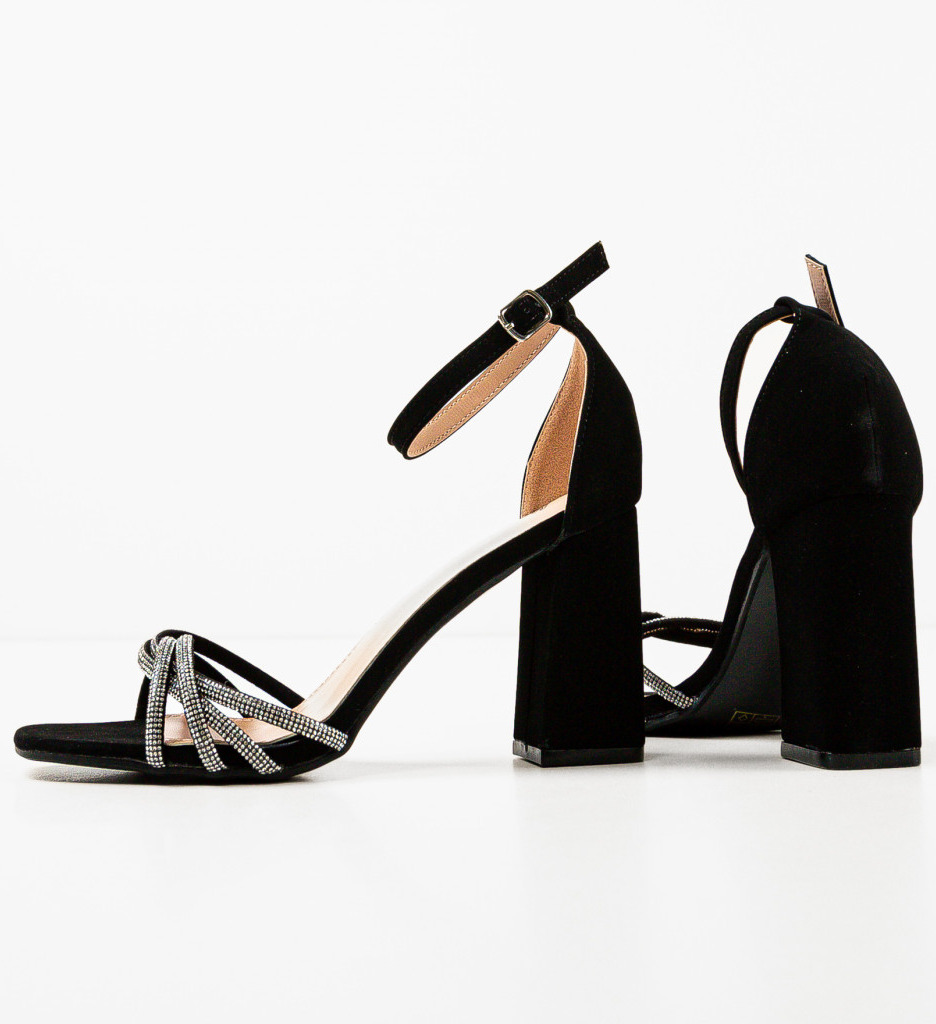 Sandale Alumam Negre cu Toc Elegant - imagine 6