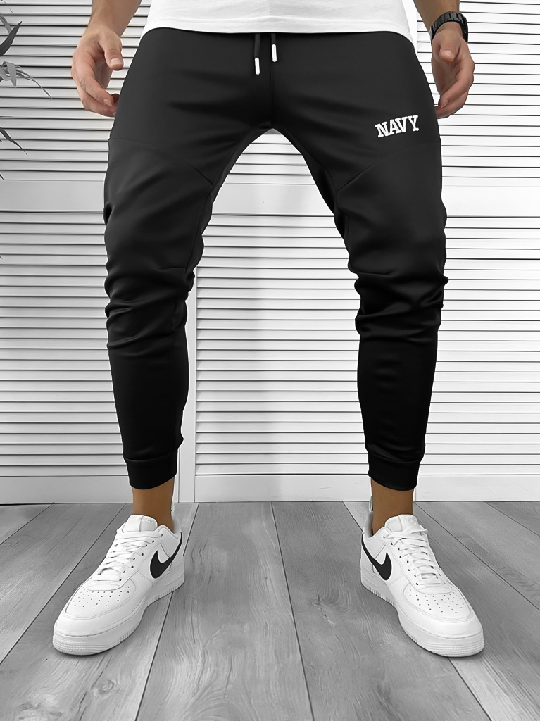 Pantaloni Trening Negri Conici Silon