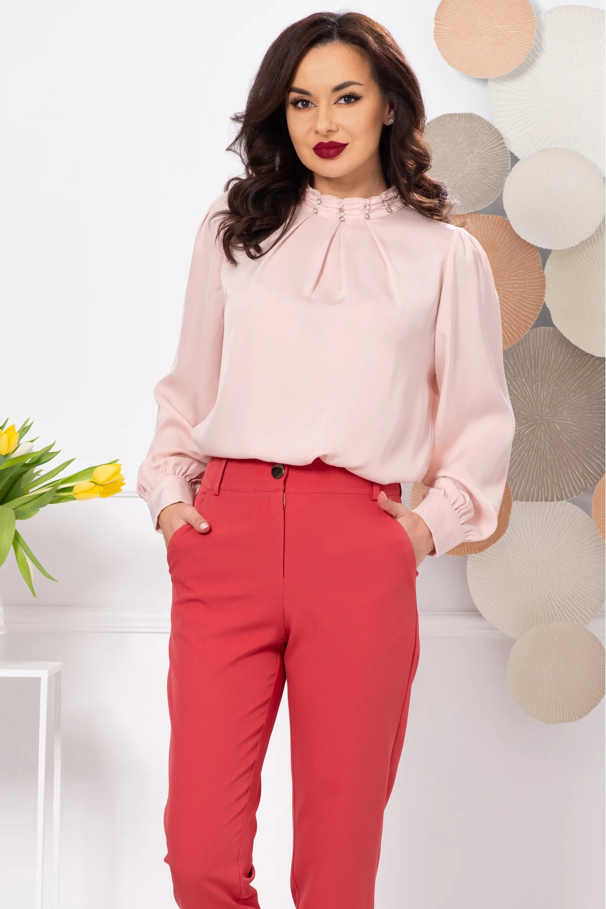 Bluza Elegantă Inpuff cu Strassuri