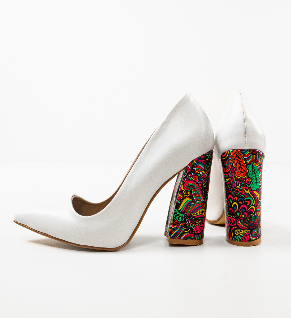 Pantofi Monina Albi - Eleganță și Stil - imagine 4