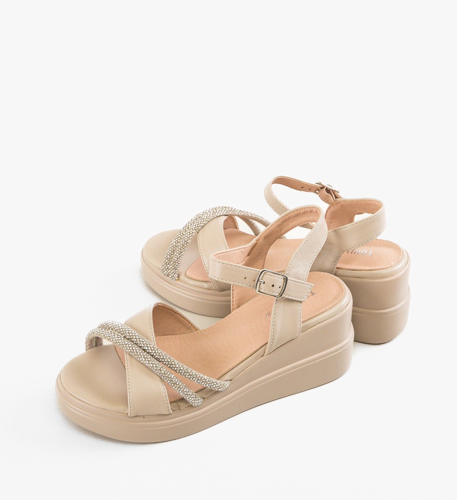 Sandale Platforme Dama Mykfa Bej | Stil și Confort - imagine 5