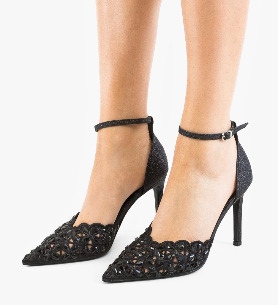 Pantofi Stiletto Tabylys Negri Eleganți - imagine 5