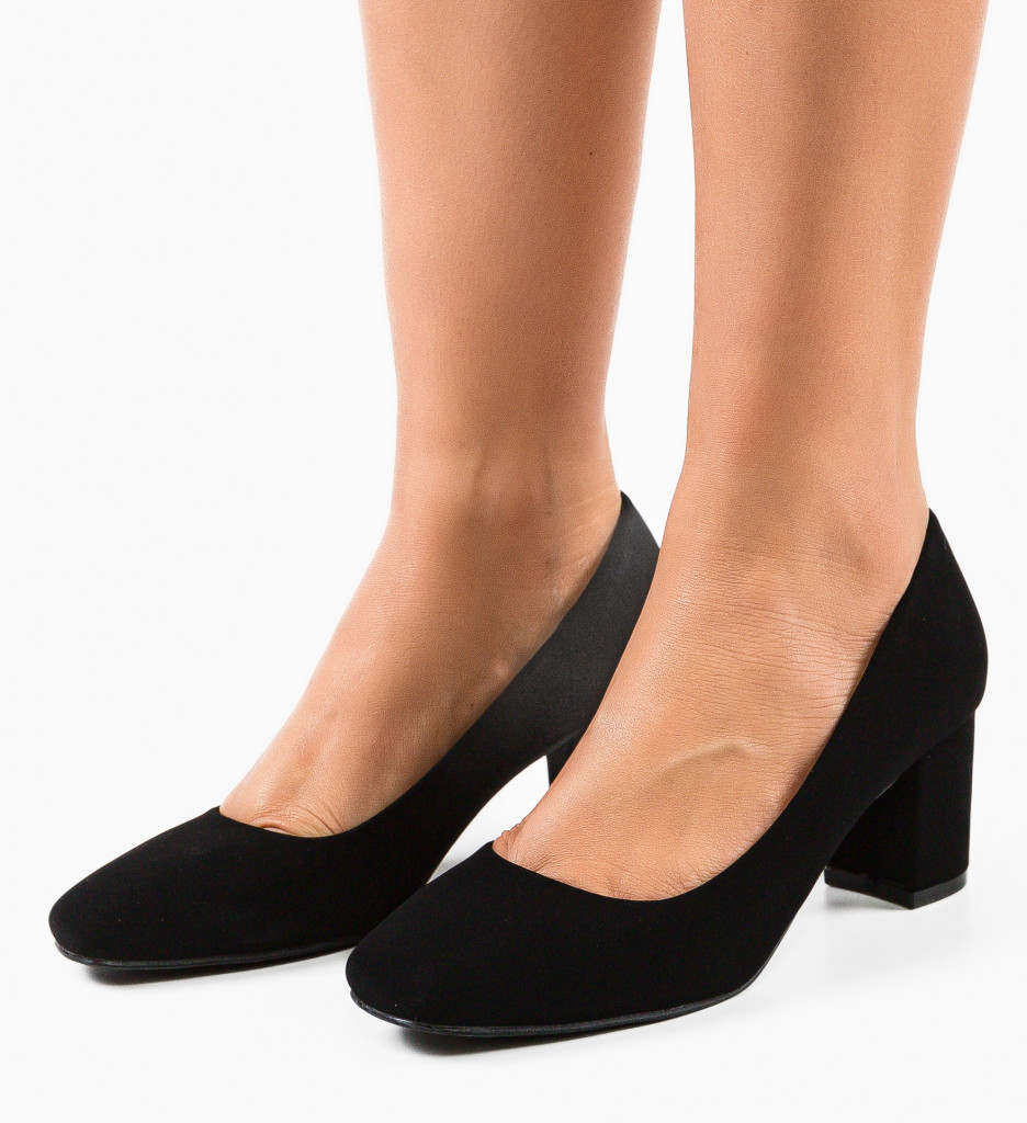 Pantofi dama Hooper Negri cu Toc Stilat - imagine 3