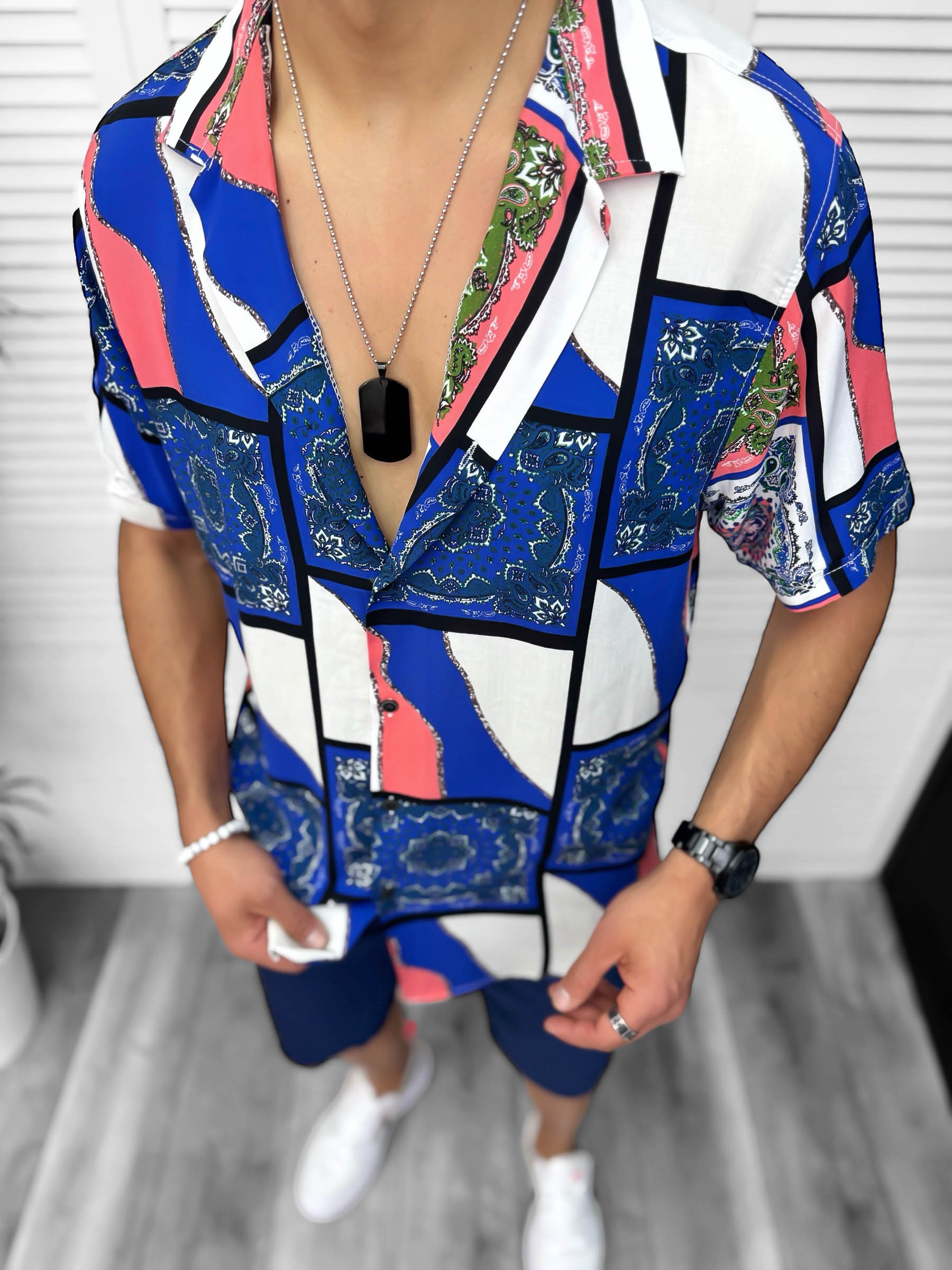 Camașă Bumbac cu Imprimeu pentru Vară | Slim Fit