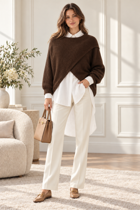 Poncho Maro Shopika | Eleganță și Confort - imagine 2