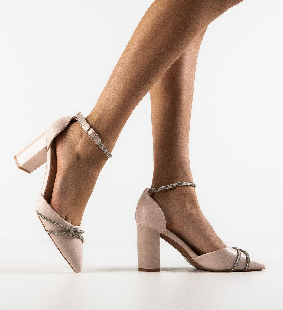 Pantofi cu Toc Cenat Bej - Eleganță și Stil - imagine 2