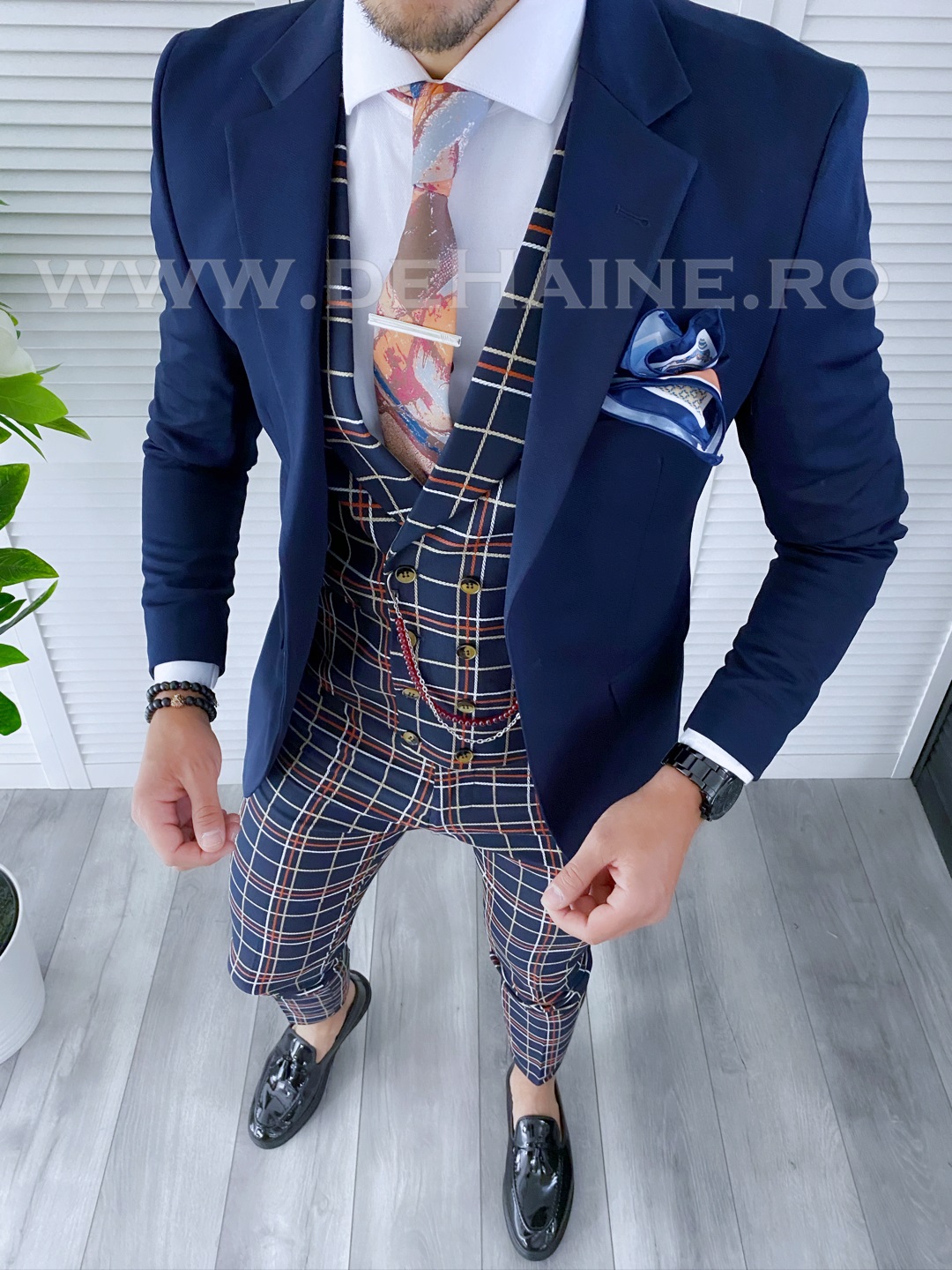 Ținută Smart Casual Bărbăți 4 Piese Slim Fit