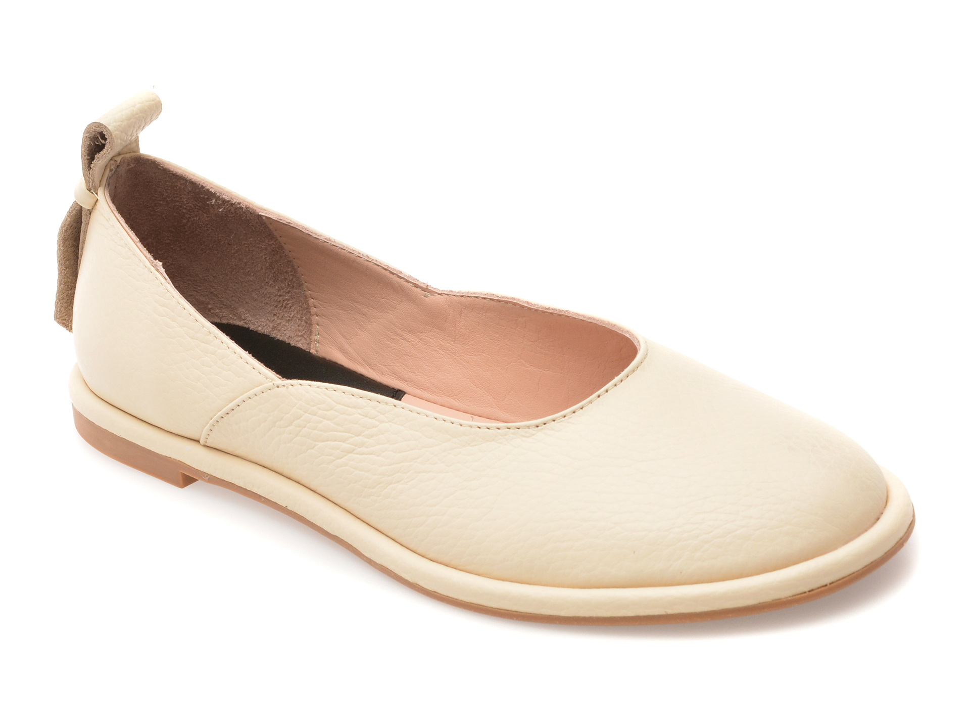Balerini GOLD DEER bej din piele naturală Confort
