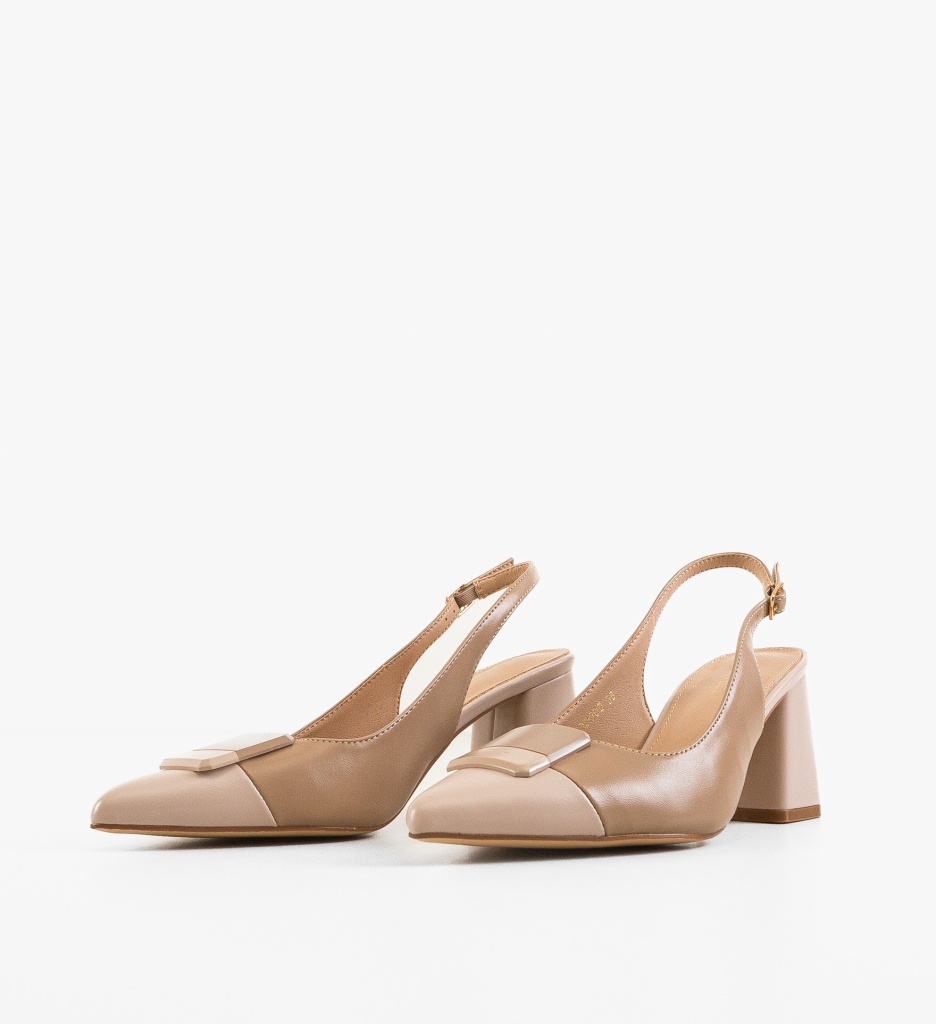 Pantofi cu Toc Sandy Khaki - Eleganță și Stil - imagine 3