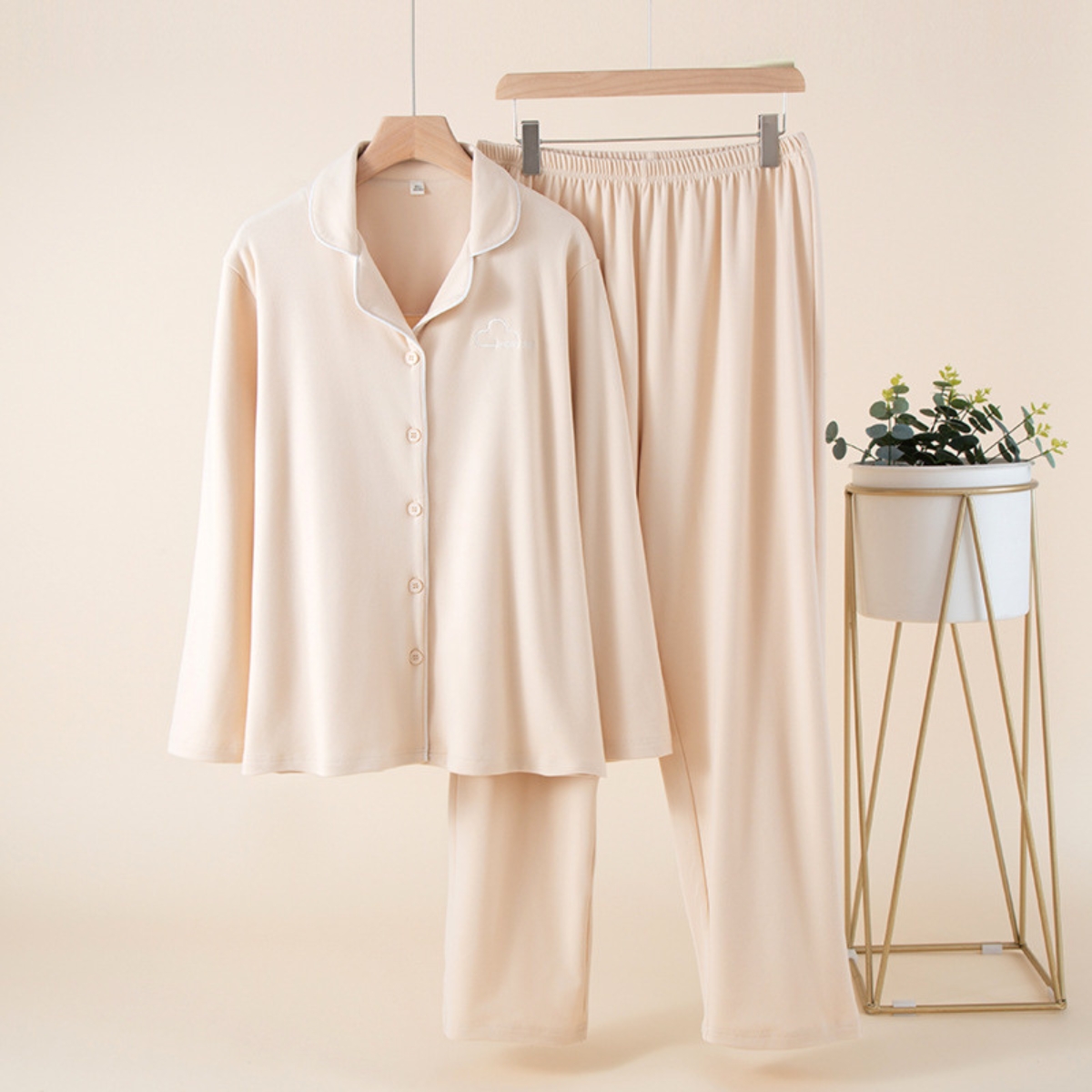 Pijama Dama Happy Day Delis | Crem Confortabil - imagine 2