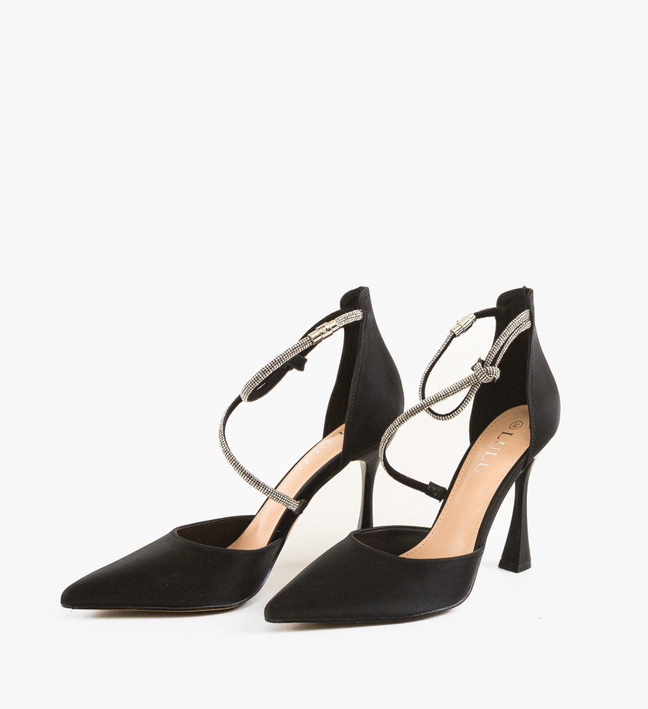 Pantofi Ernes Negri Eleganți cu Toc - imagine 4
