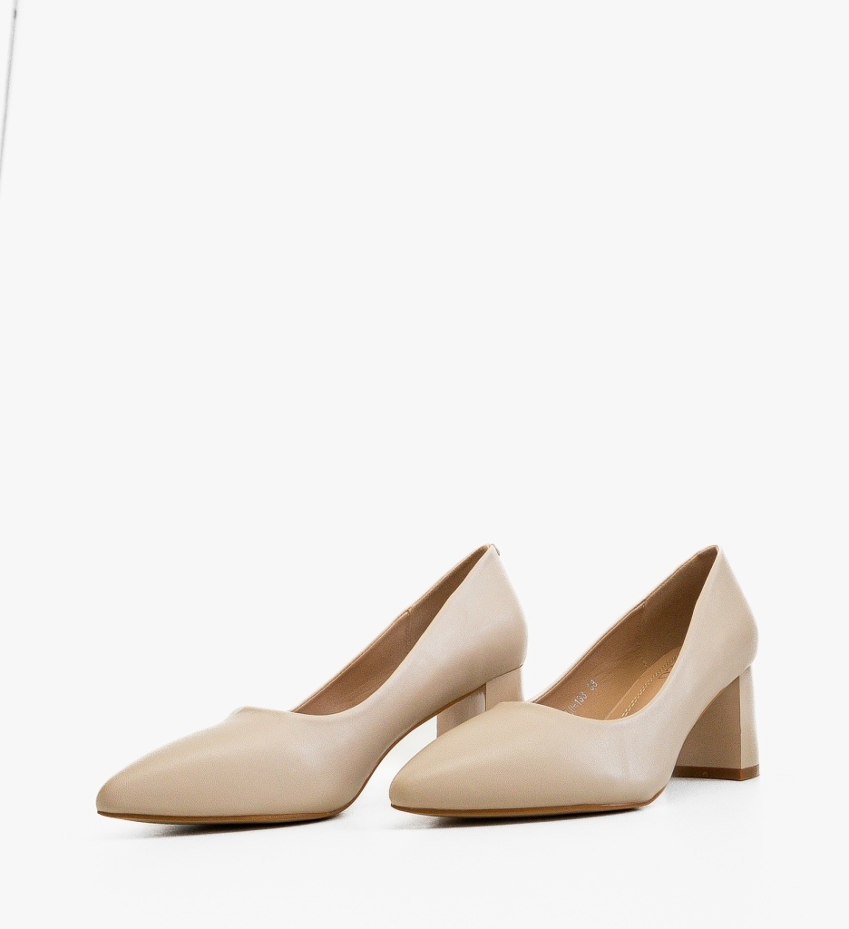 Pantofi Phili Bej Eleganți cu Toc - Confort și Stil - imagine 4