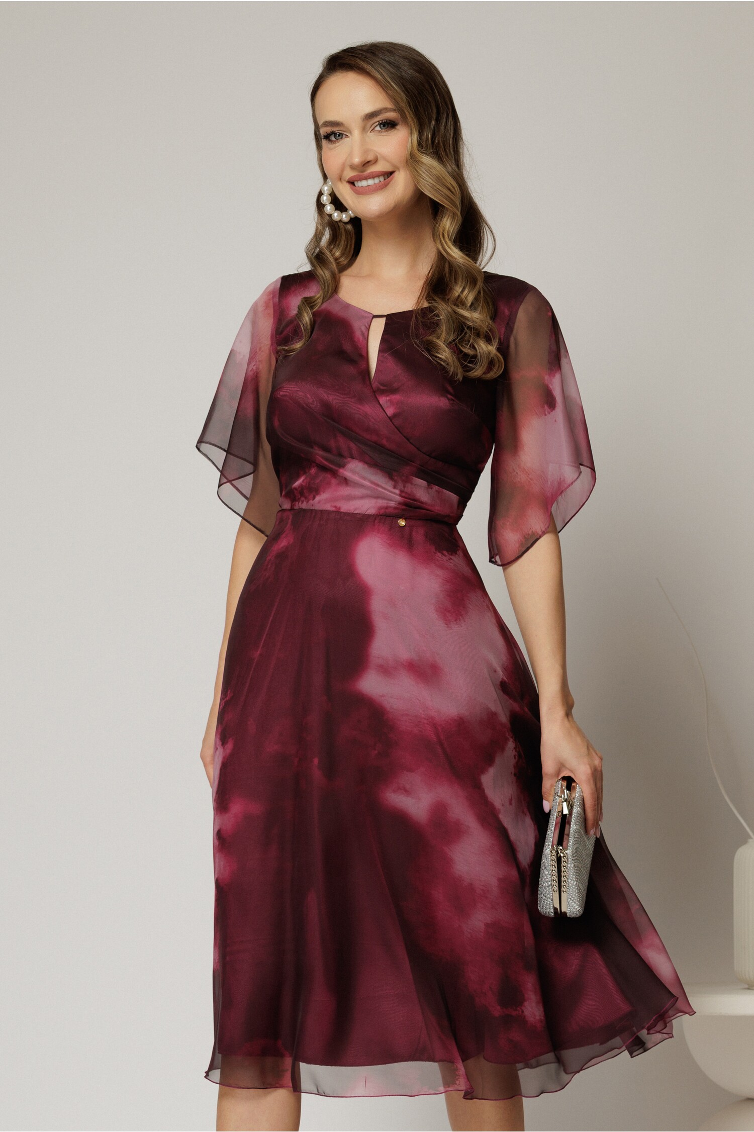 Rochie Midi Degrade Magenta Eleganta