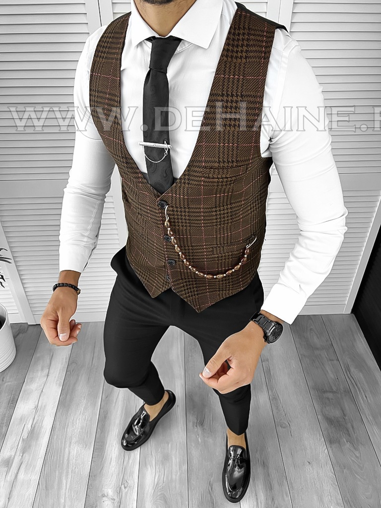 Vesta Barbati Slim Fit Maro | Eleganta Moderna