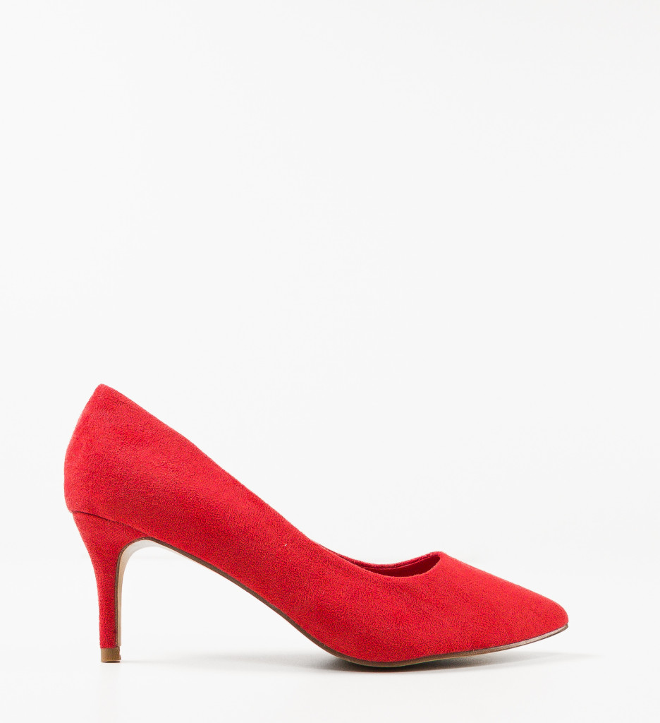 Pantofi Dama Rosii cu Toc Eleganți - imagine 2