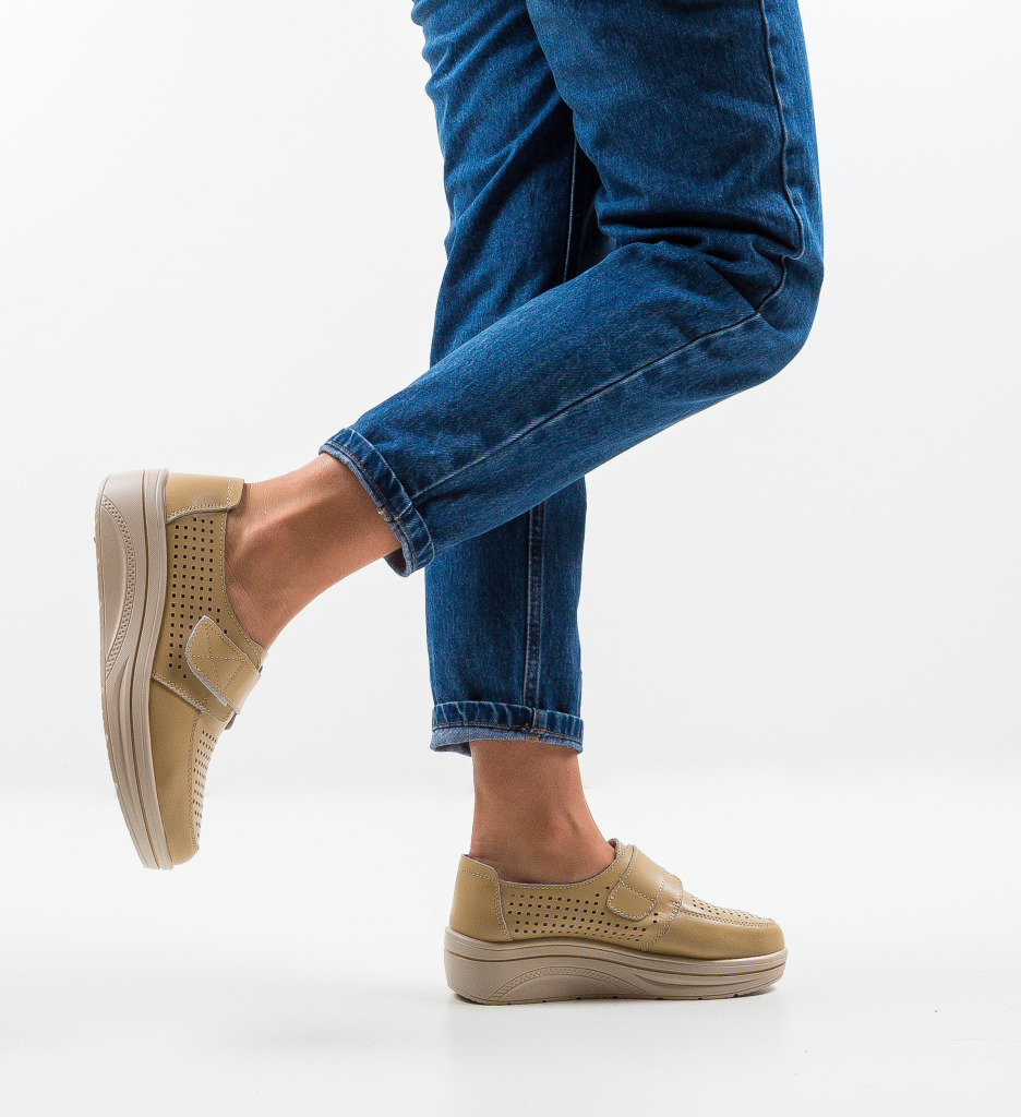 Pantofi Casual Rezolito Bej - Confort Stilat - imagine 2