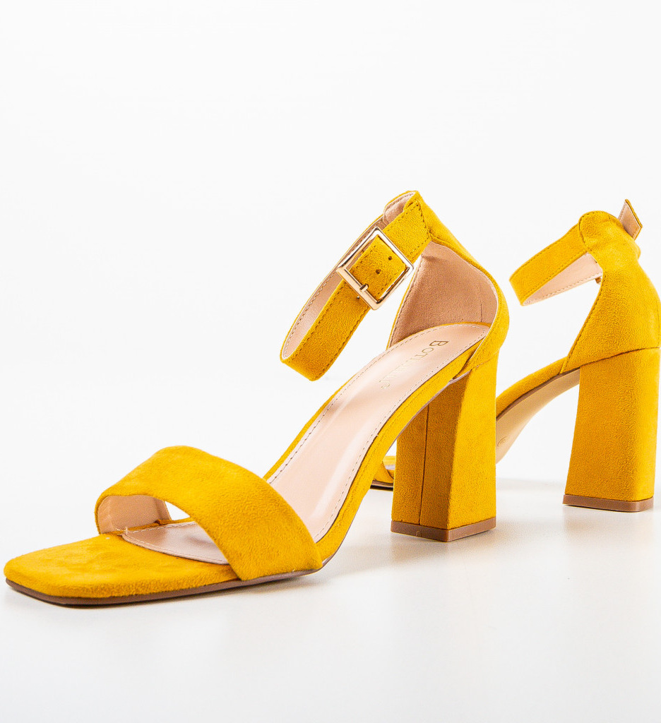 Sandale cu Toc Kitu Galbene | Eleganță Asigurată - imagine 6