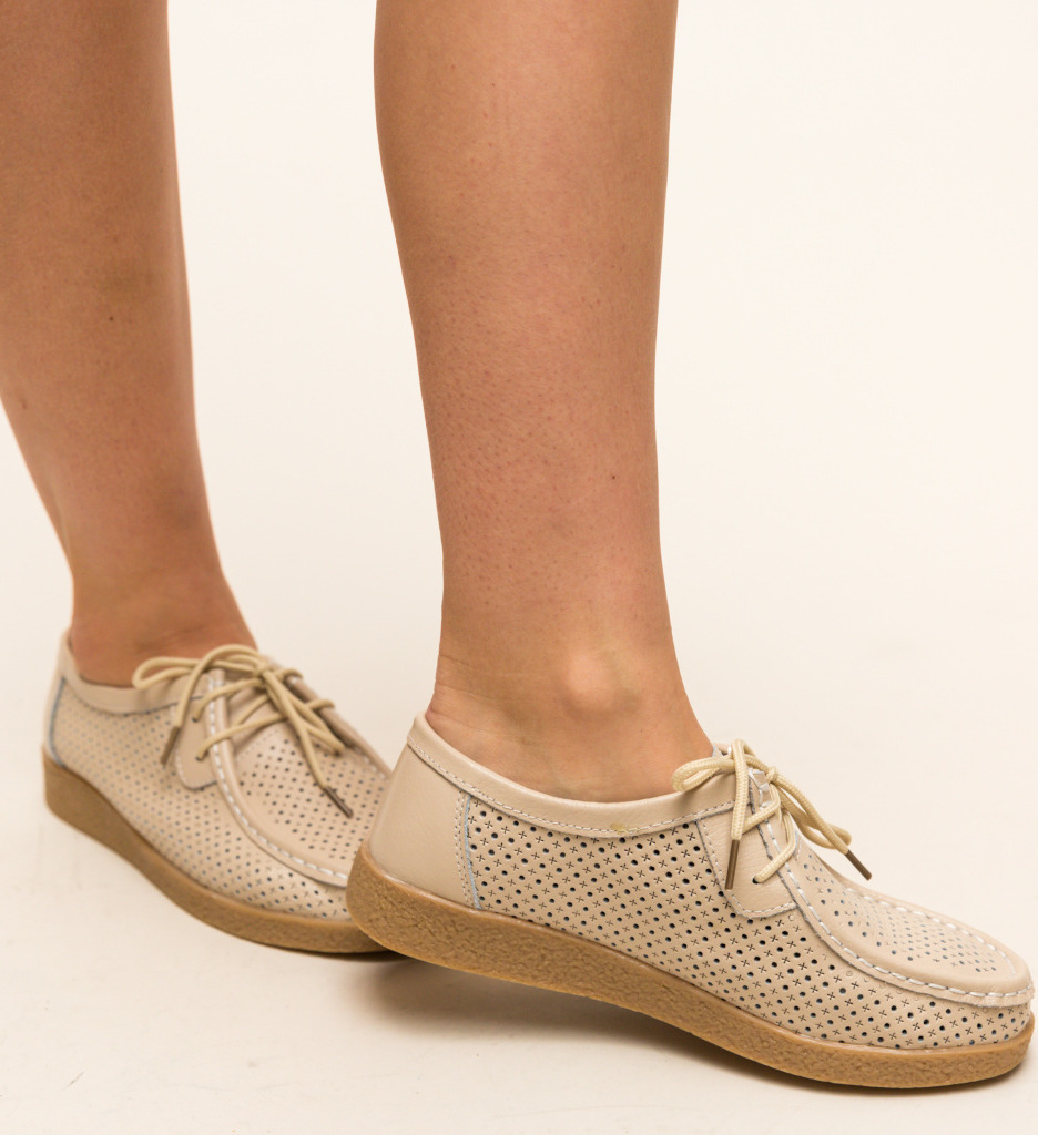 Pantofi Casual Yorker Bej - Confort Urban - imagine 4