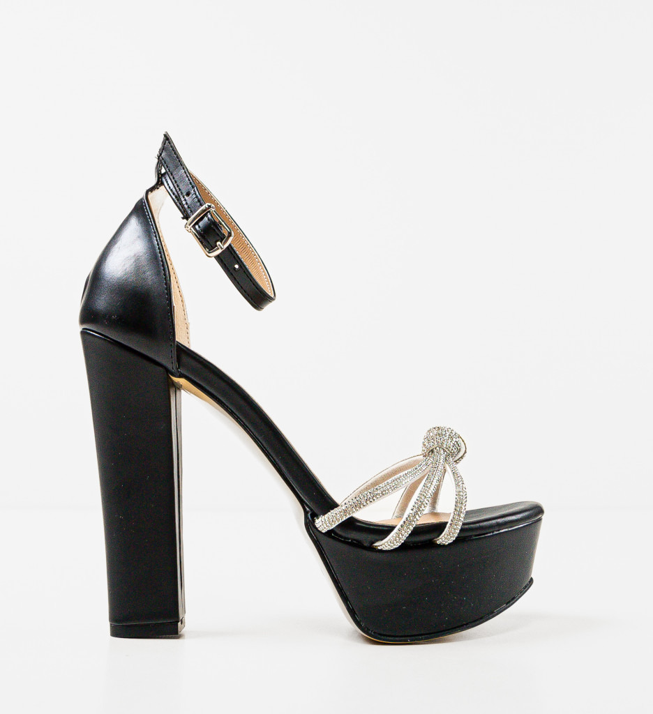 Sandale cu toc Delya Negre - Eleganță maximă - imagine 5