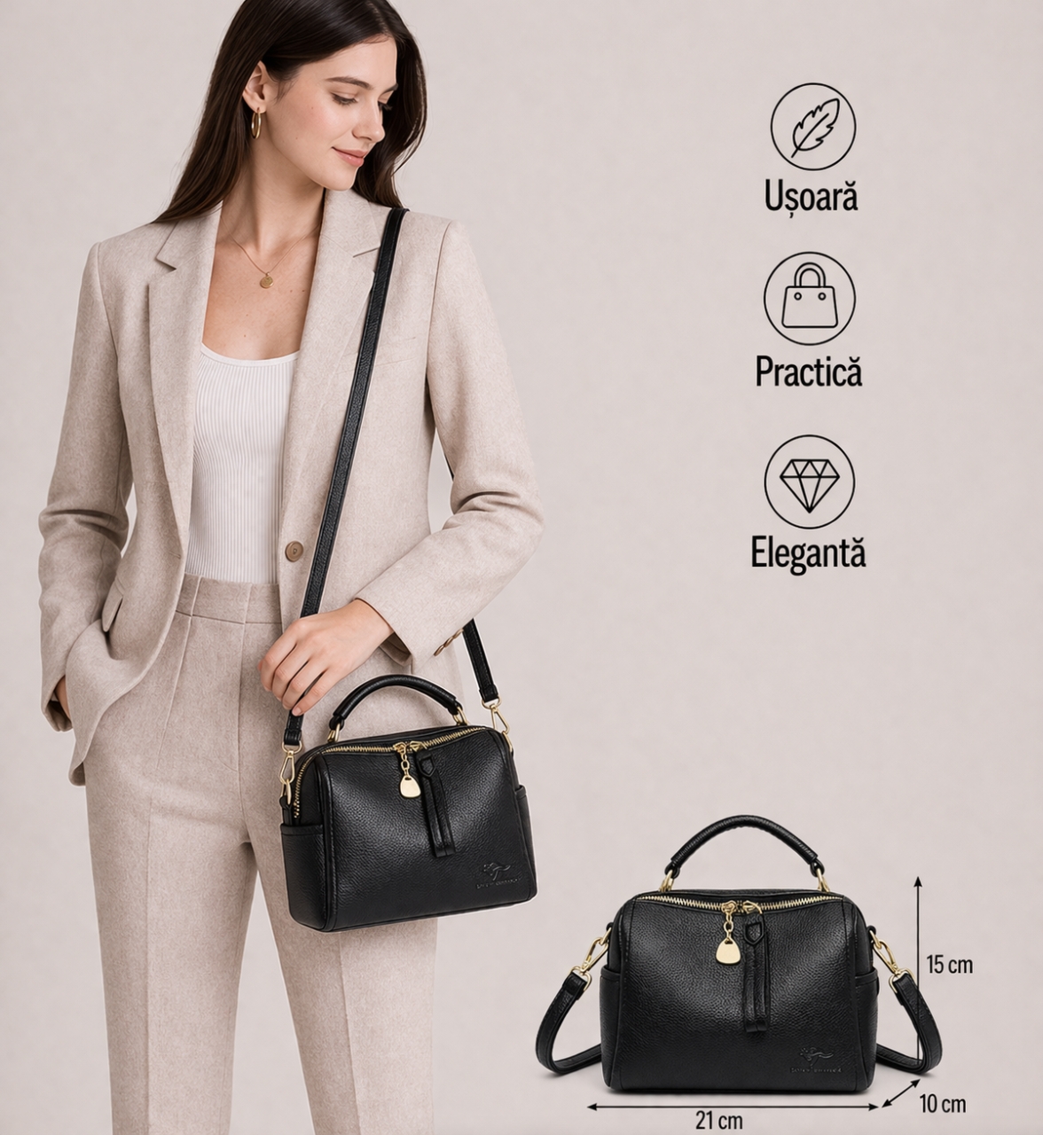 Geanta Dama Pfy Maribella GT1883 Negru - imagine 2