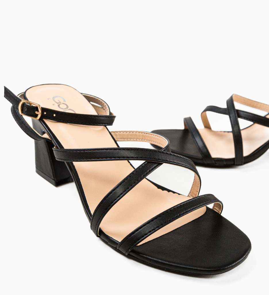 Sandale cu Toc Archan Negre - Eleganță Asigurată - imagine 7