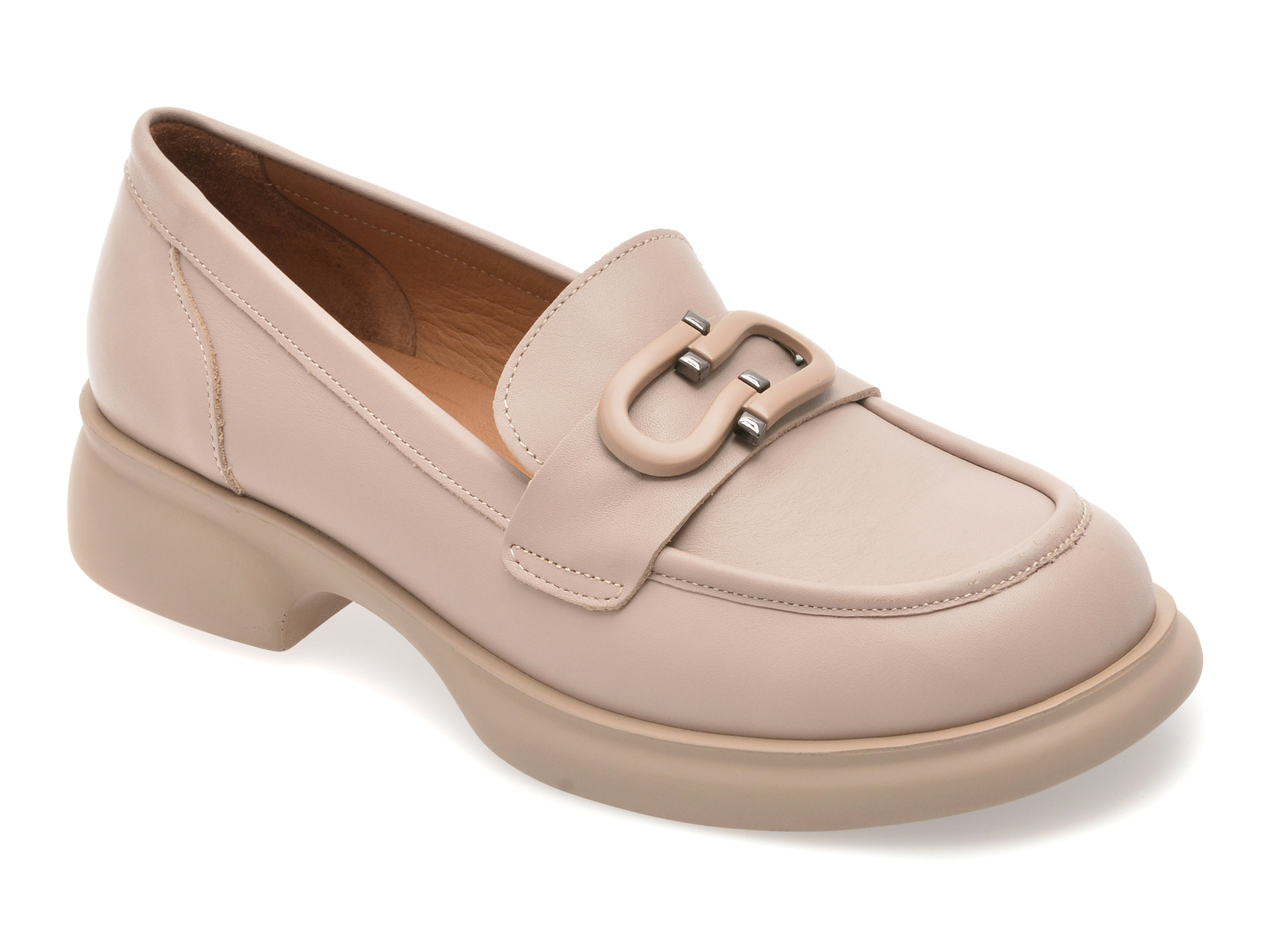 Mocasini Gold Deer Gri Piele Naturală