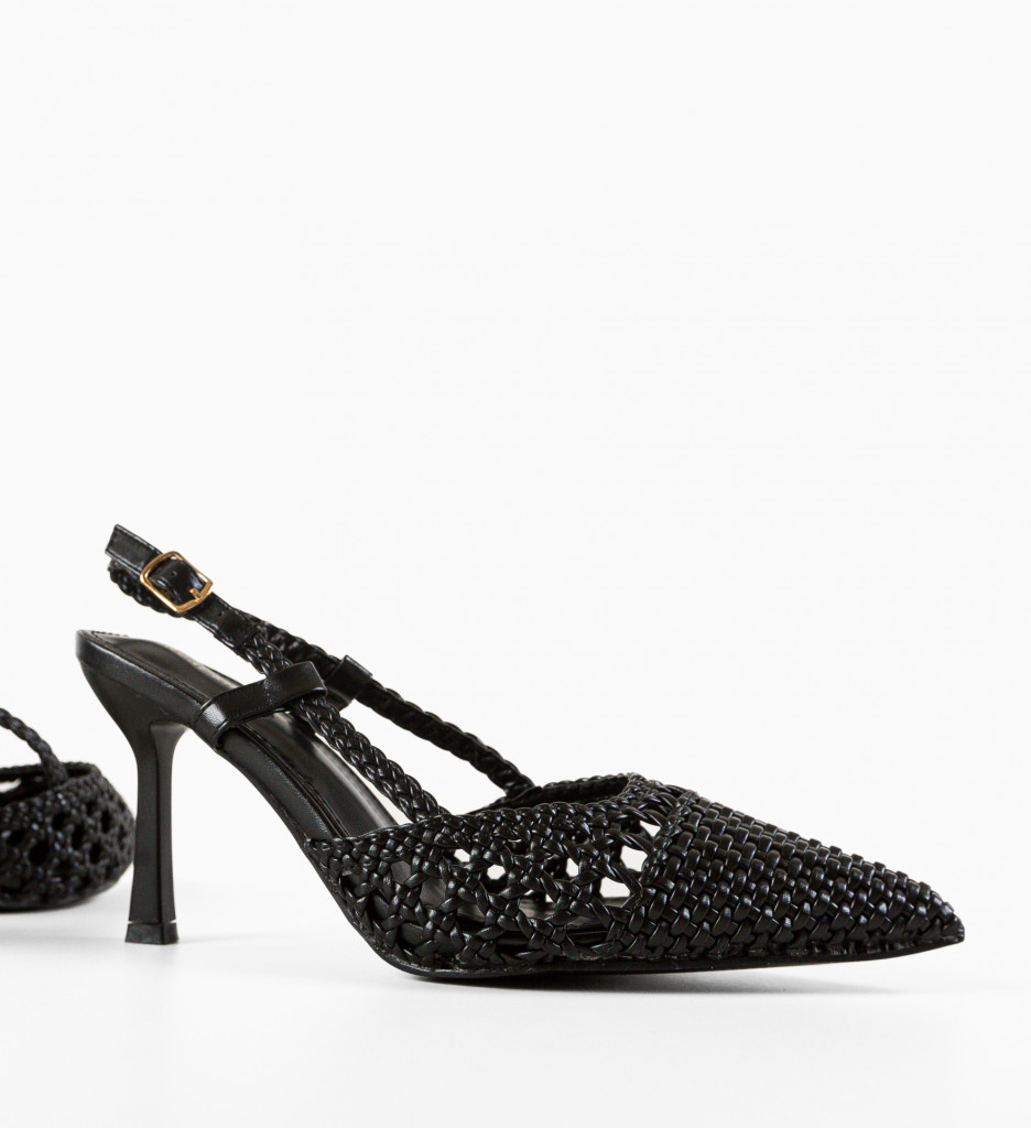 Pantofi dama Celestit Negri cu toc elegant - imagine 7