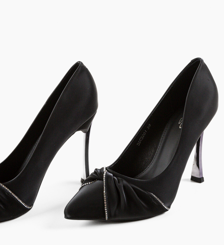 Pantofi Manabay Negri Eleganți cu Toc - imagine 13
