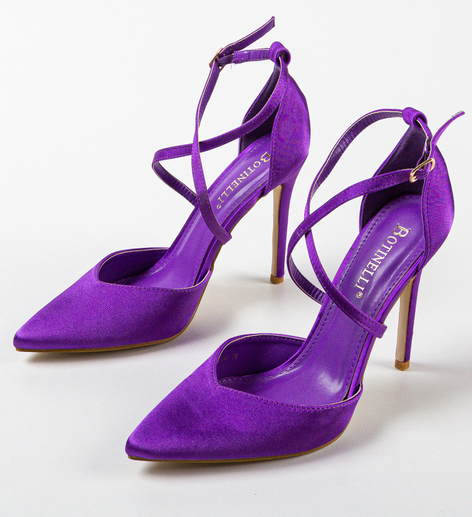 Pantofi cu Toc Eleganți Mov | Arpat - imagine 5