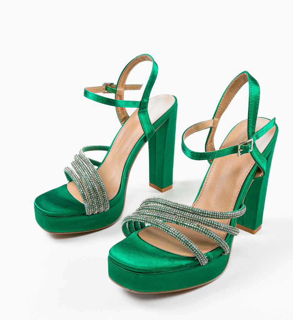 Sandale Lisbeth Verzi cu Toc Elegante - Stil Refinat - imagine 5