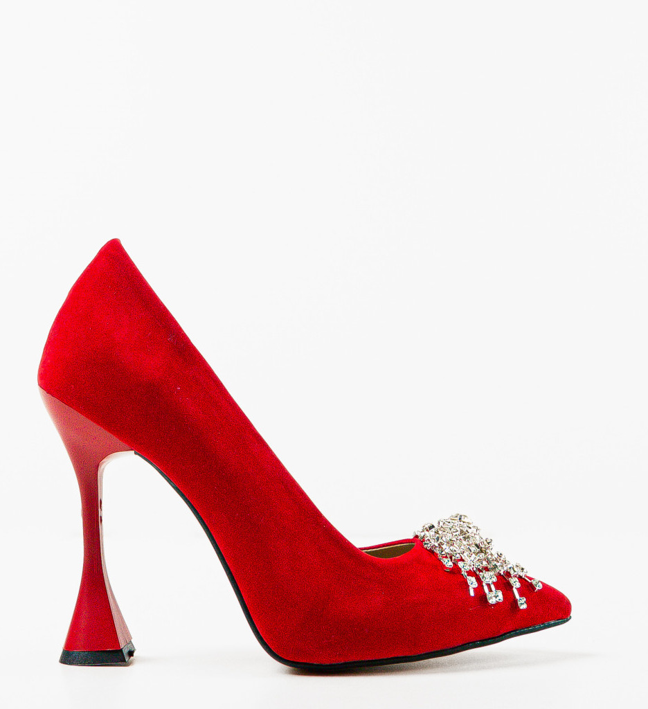 Pantofi Rosii cu Toc Eleganți Yerer - imagine 5