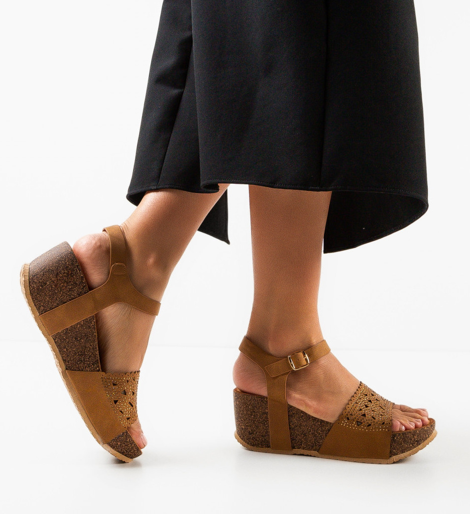 Platforme Dama Tessa Camel - Stil și Confort - imagine 3