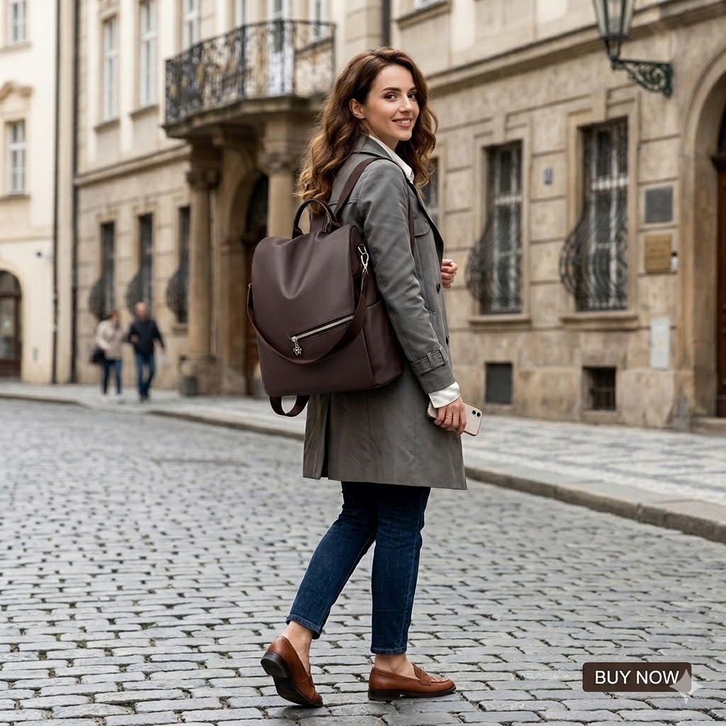 Rucsac Antifurt Dama Delis GT3062 Maro - imagine 2