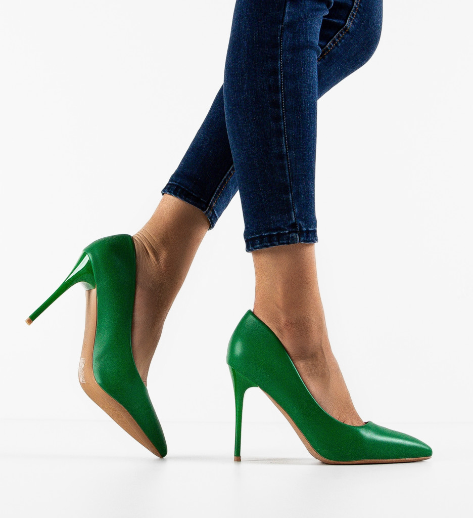 Pantofi Toc Oknam Verzi | Eleganță Asigurată - imagine 2
