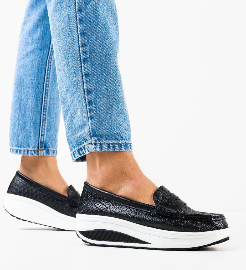 Pantofi Casual Fyrya Negri - Confort și Stil