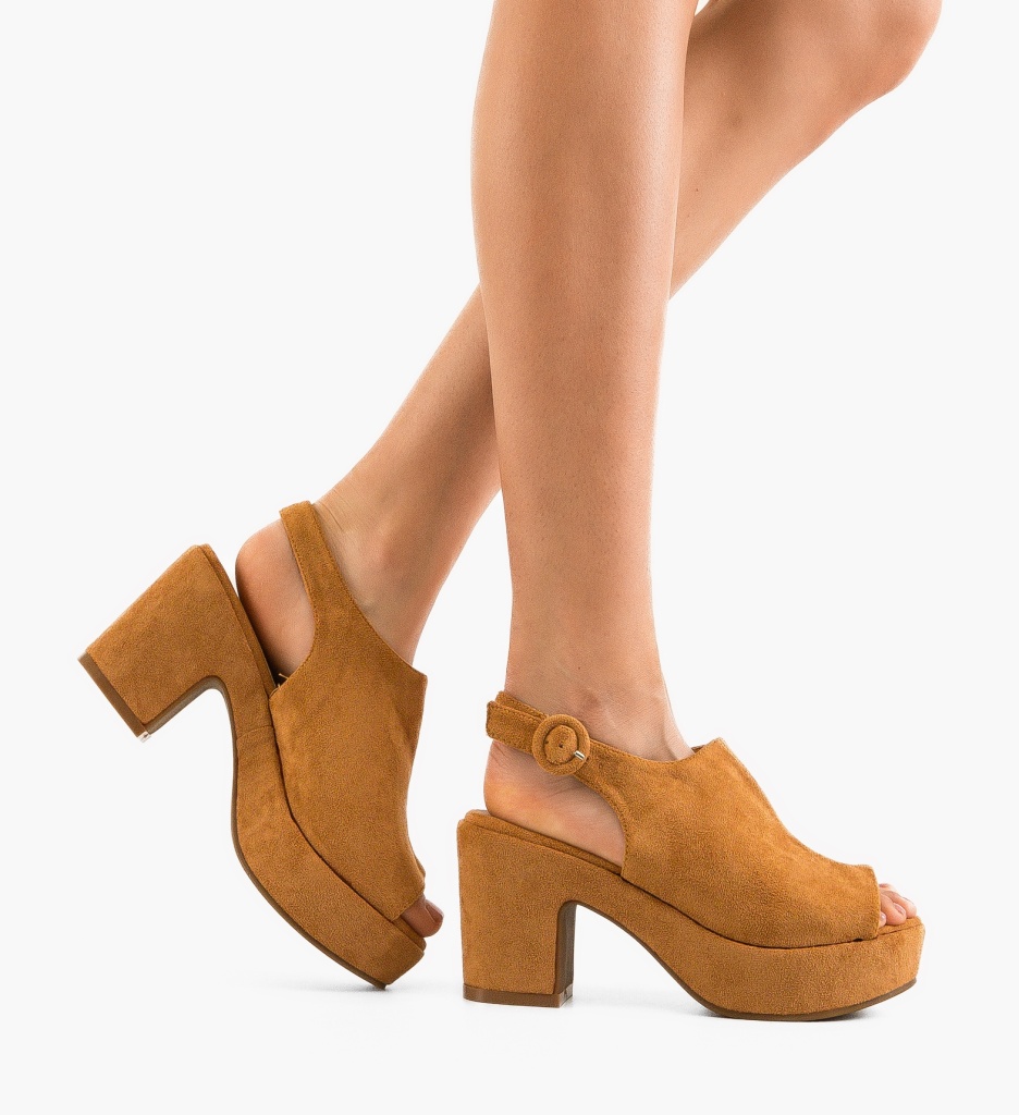Sandale Toc Yousuf Camel - Eleganță și Stil - imagine 3