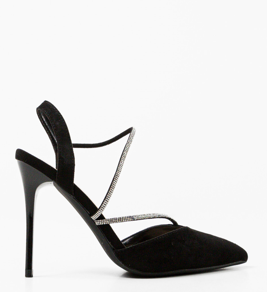 Pantofi cu toc Tuay negri eleganți - imagine 5