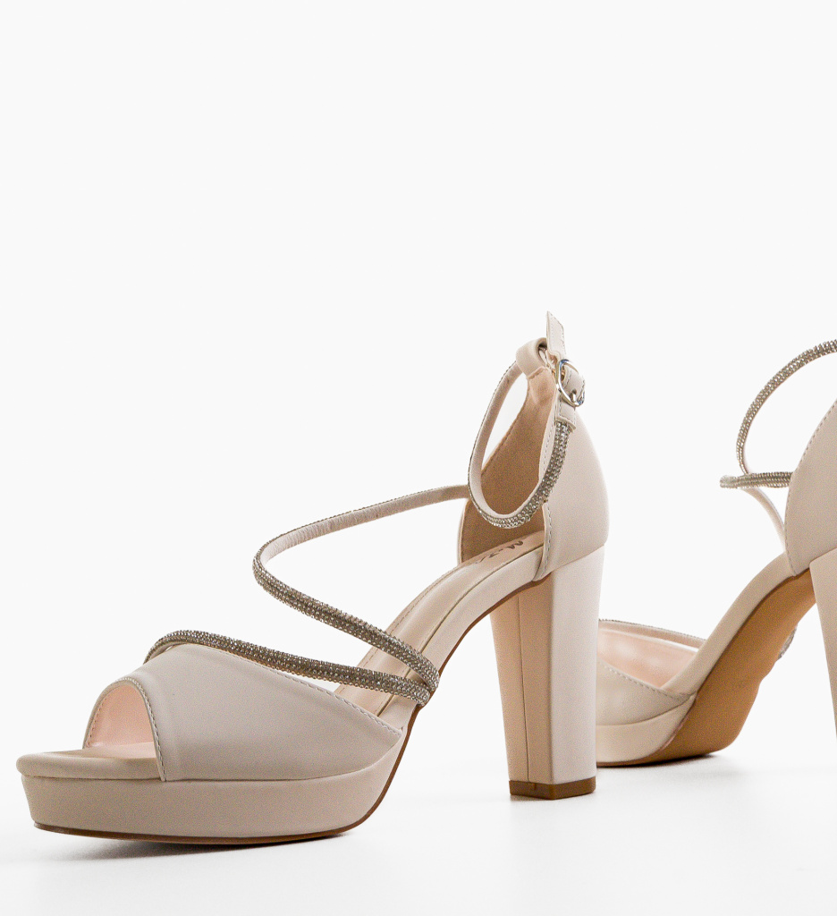 Sandale Tilburg Bej cu Toc Elegante și Confortabile - imagine 5