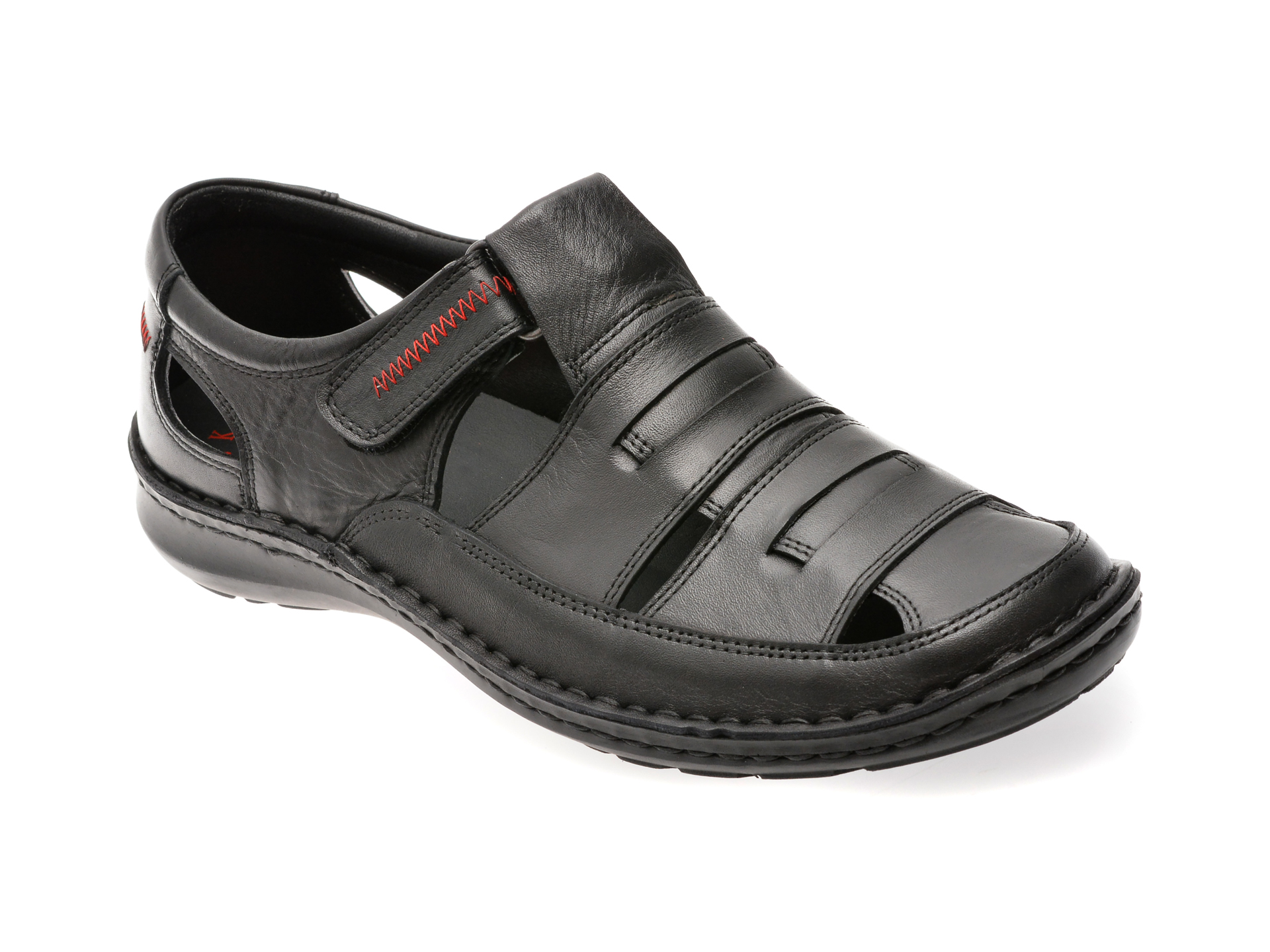 Sandale Otter Negre din Piele - Eleganță și Confort