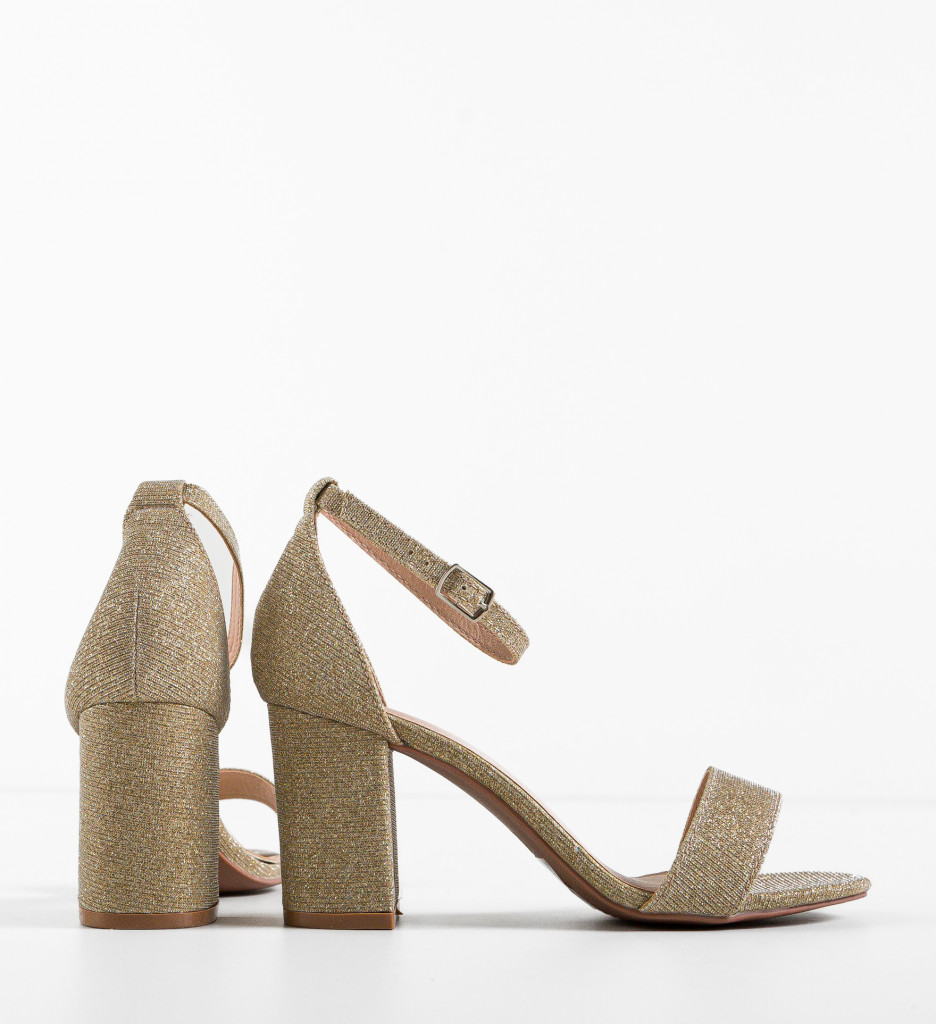 Sandale cu Toc Dian Aurii - Eleganță Aurie - imagine 6