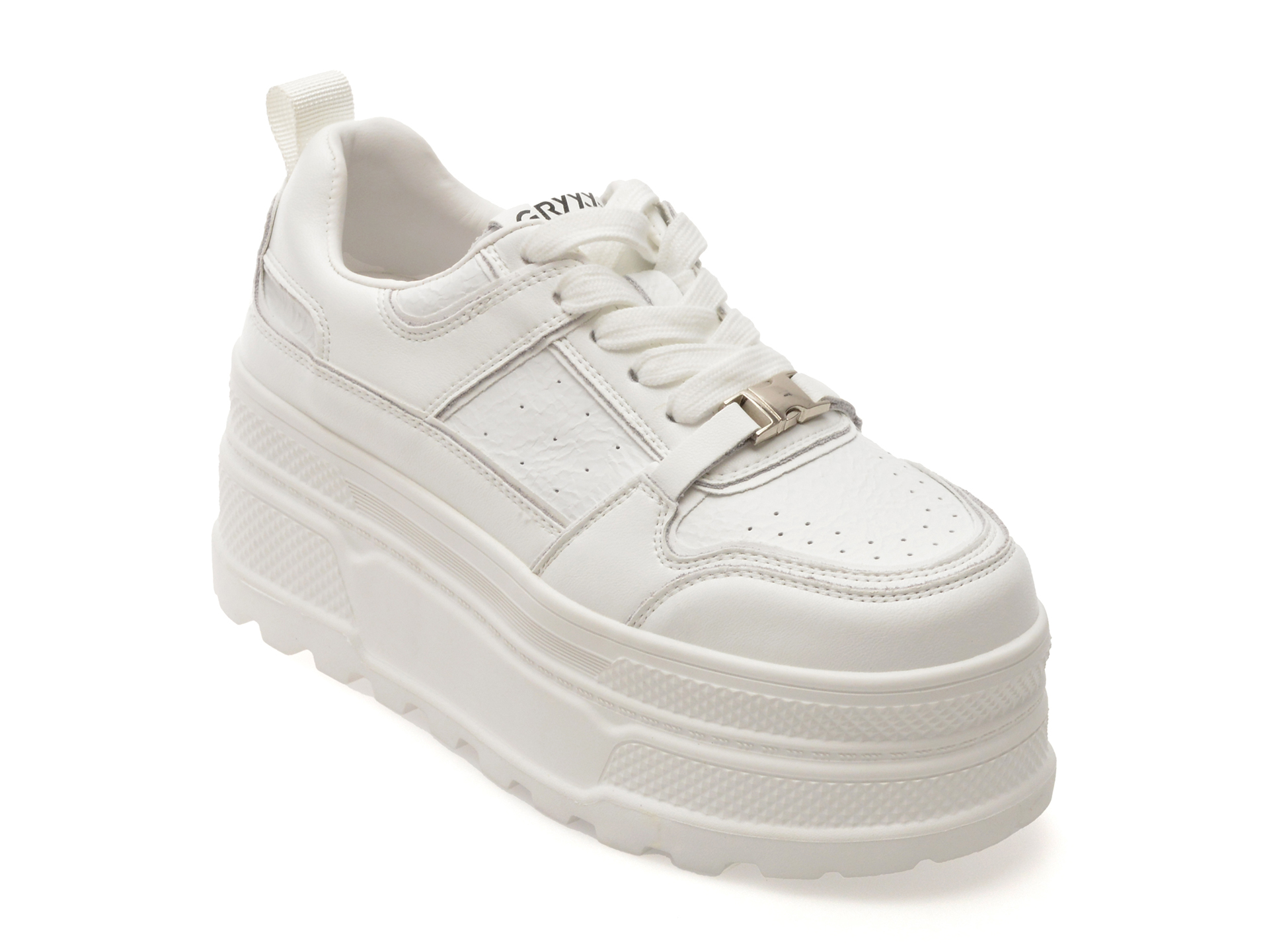 Pantofi Sport Dama Gryxx Albi, Piele Naturala