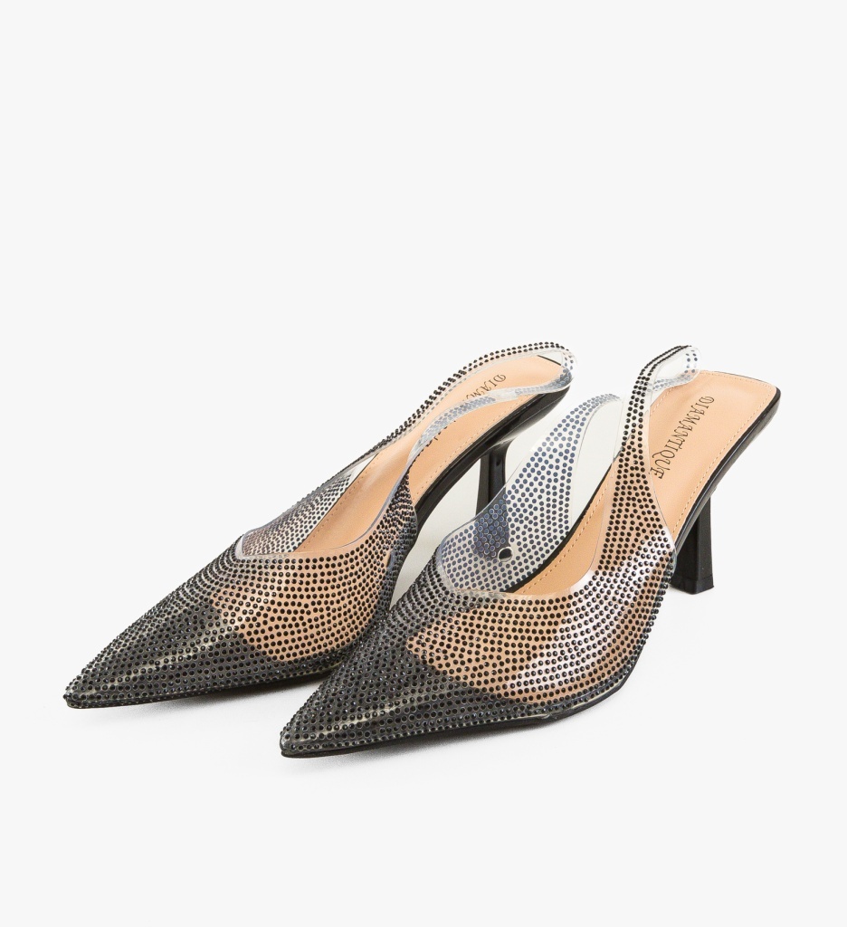 Pantofi dama Anelys Negri eleganți cu toc - imagine 4