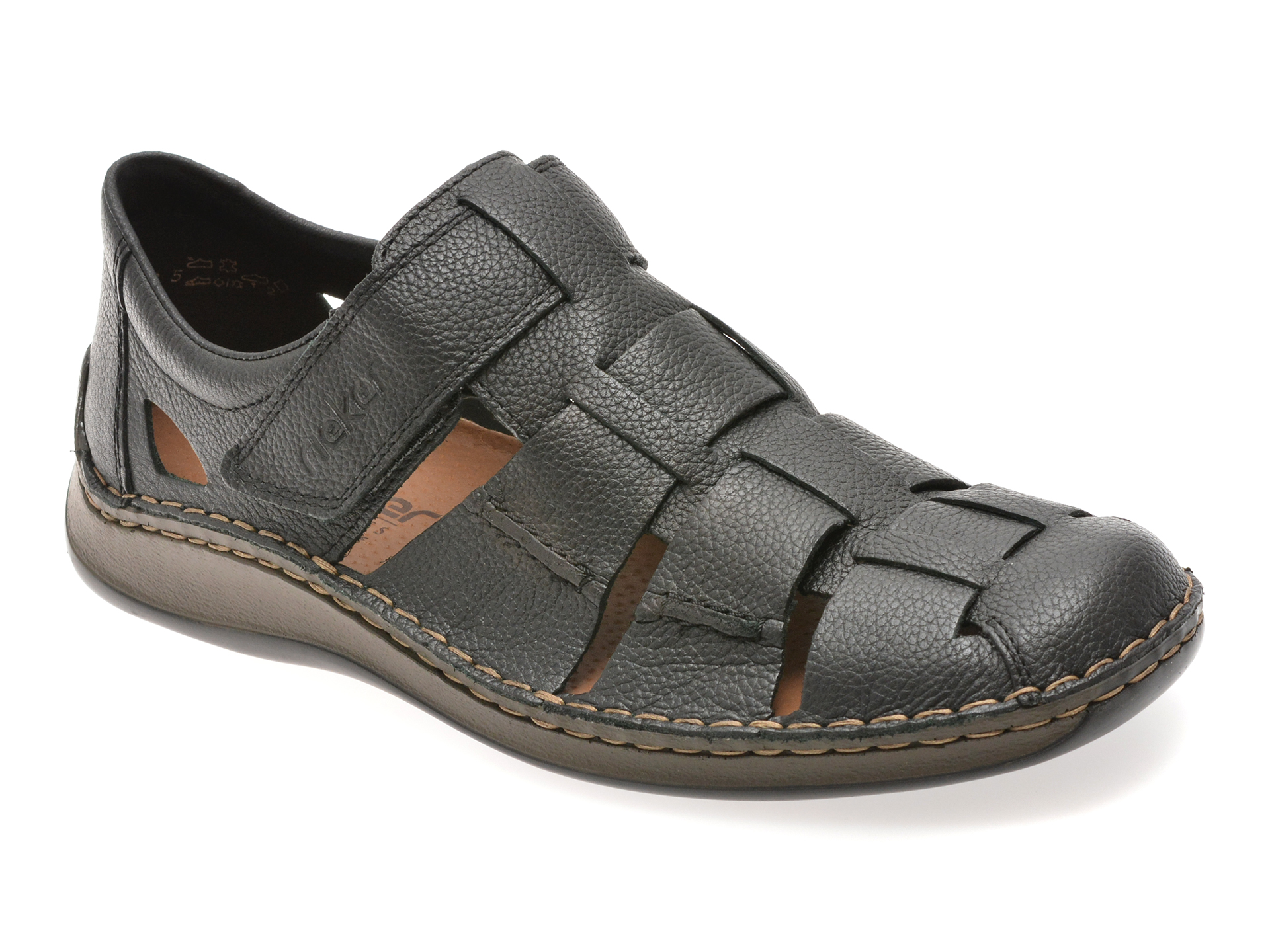 Pantofi Rieker Negri Barbati Piele Naturala