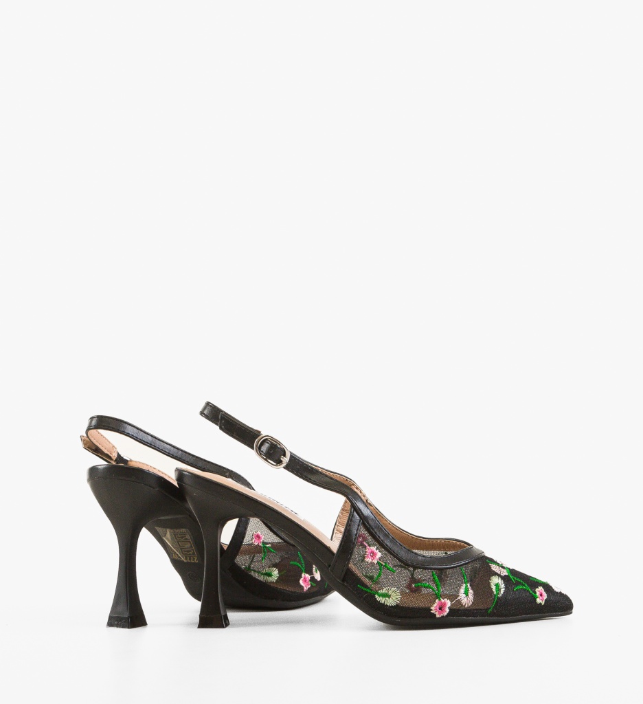 Pantofi dama Horn Negri eleganți cu toc - imagine 9